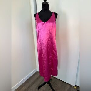 Sleek Fuchsia Satin Chemise